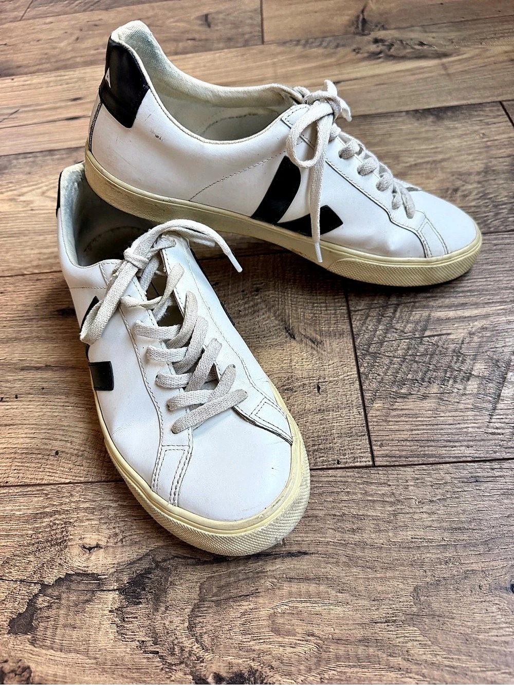Veja Esplar Leather Sneakers Extra White Black Size EU 41 / US Women 10